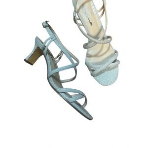 Touch of Nina Glittering Silver Strappy Heels